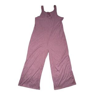 Tranquil & True Spaghetti Strap Ribbed Loungewear Jumpsuit-Purple-XL-NWT